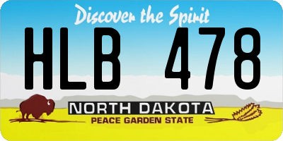ND license plate HLB478