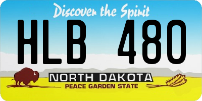 ND license plate HLB480