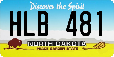 ND license plate HLB481