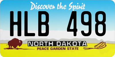 ND license plate HLB498