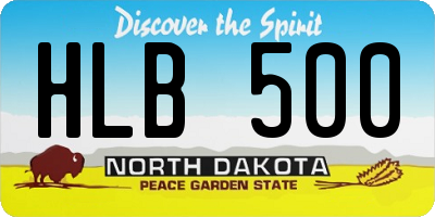 ND license plate HLB500