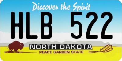 ND license plate HLB522