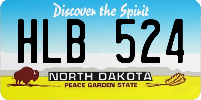 ND license plate HLB524