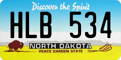 ND license plate HLB534