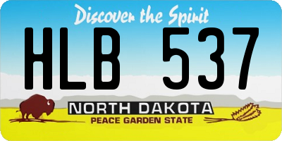 ND license plate HLB537