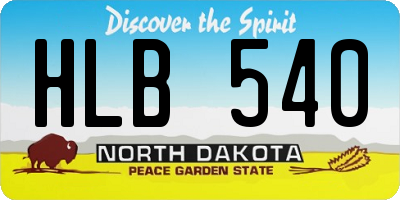 ND license plate HLB540