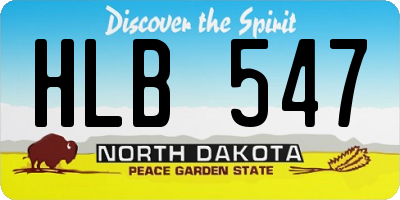 ND license plate HLB547
