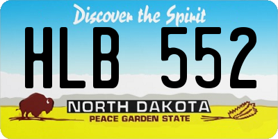 ND license plate HLB552
