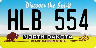 ND license plate HLB554