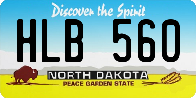 ND license plate HLB560
