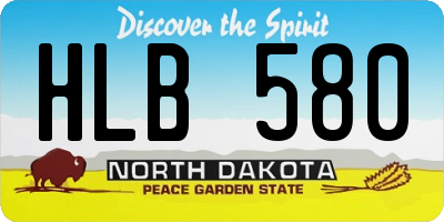 ND license plate HLB580