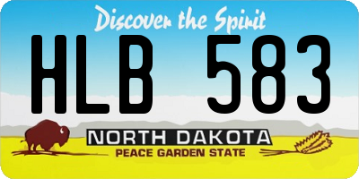 ND license plate HLB583