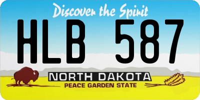 ND license plate HLB587