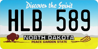 ND license plate HLB589