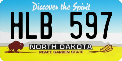 ND license plate HLB597