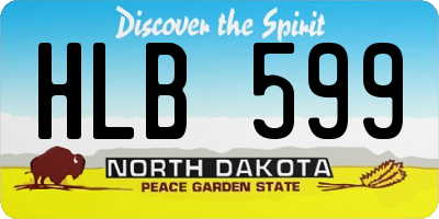 ND license plate HLB599