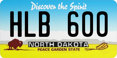 ND license plate HLB600