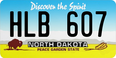 ND license plate HLB607