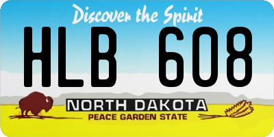 ND license plate HLB608
