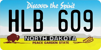 ND license plate HLB609