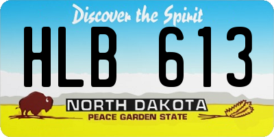 ND license plate HLB613