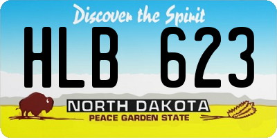 ND license plate HLB623