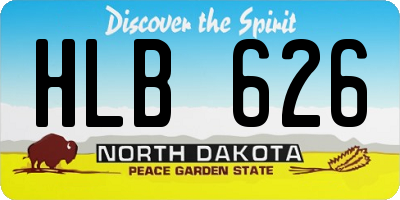 ND license plate HLB626