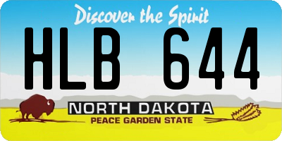 ND license plate HLB644