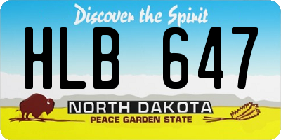 ND license plate HLB647