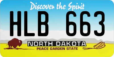 ND license plate HLB663
