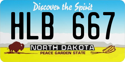 ND license plate HLB667