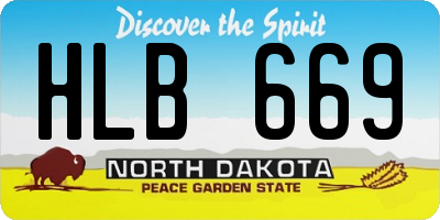 ND license plate HLB669