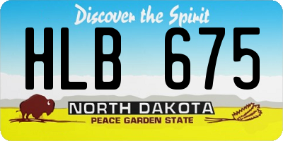 ND license plate HLB675