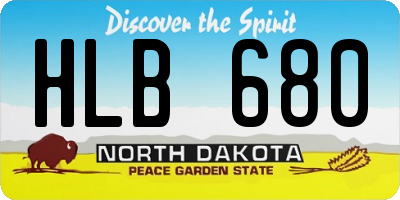 ND license plate HLB680