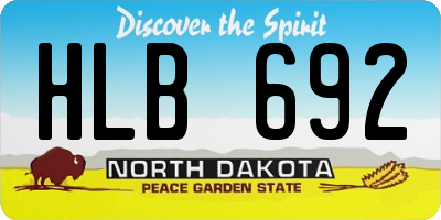 ND license plate HLB692