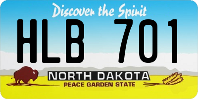ND license plate HLB701