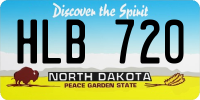 ND license plate HLB720