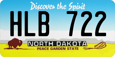 ND license plate HLB722