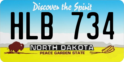 ND license plate HLB734