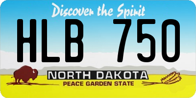 ND license plate HLB750