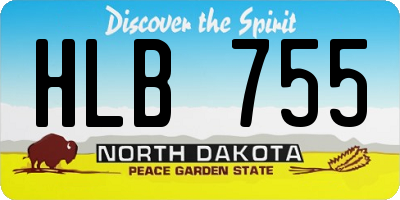 ND license plate HLB755