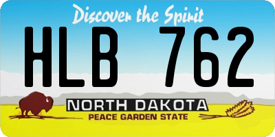 ND license plate HLB762