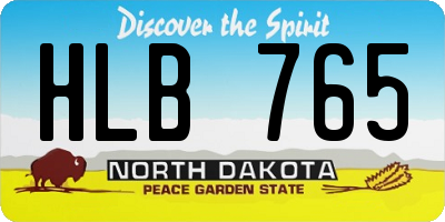 ND license plate HLB765