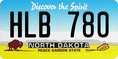 ND license plate HLB780