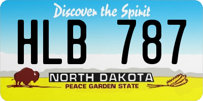 ND license plate HLB787