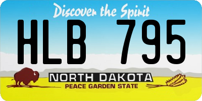 ND license plate HLB795