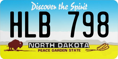 ND license plate HLB798
