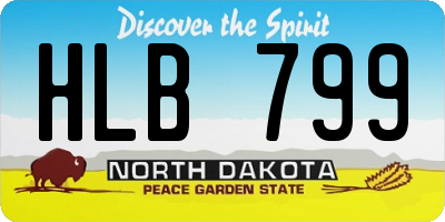 ND license plate HLB799