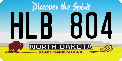 ND license plate HLB804