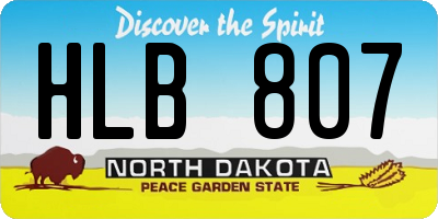 ND license plate HLB807